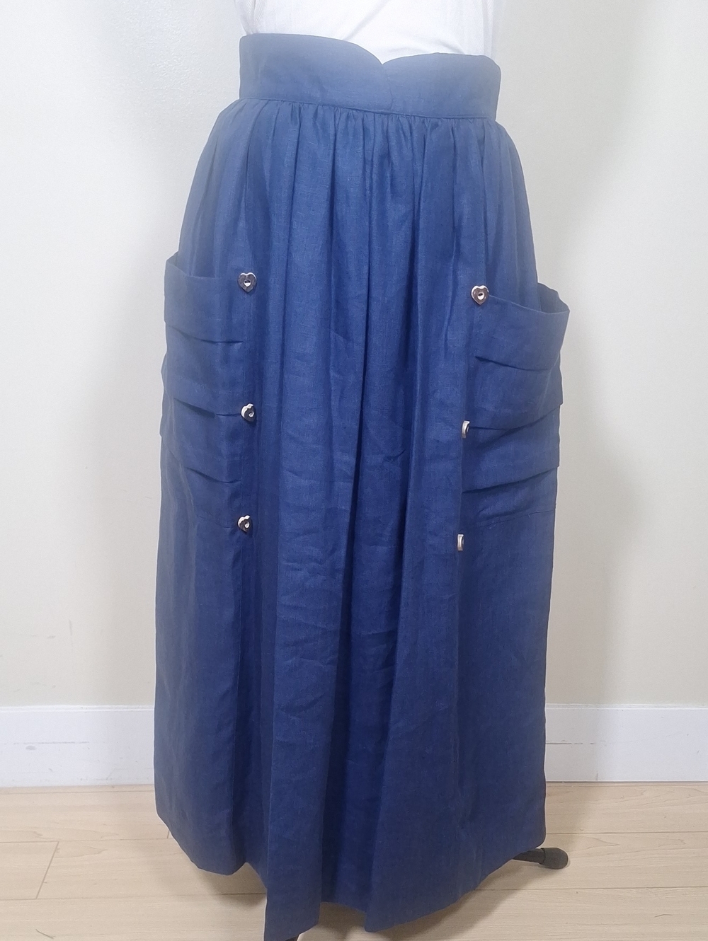 Sportalm Kitzbuhel Petra Karthaus Vintage Lined Midi Linen Patch Pocket Skirt